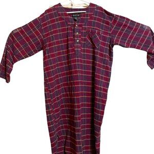 Botany 500 | Vintage Red Plaid Flannel Sleep Night Shirt M / L